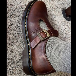 Brown Regency T-Bar Leather Dr Martens Mary Jane’s